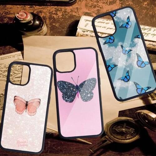 Butterfly art animal Phone Case PC for iPhone 11 12 pro XS MAX 8 7 6 6S Plus X 5S SE 2020 XR