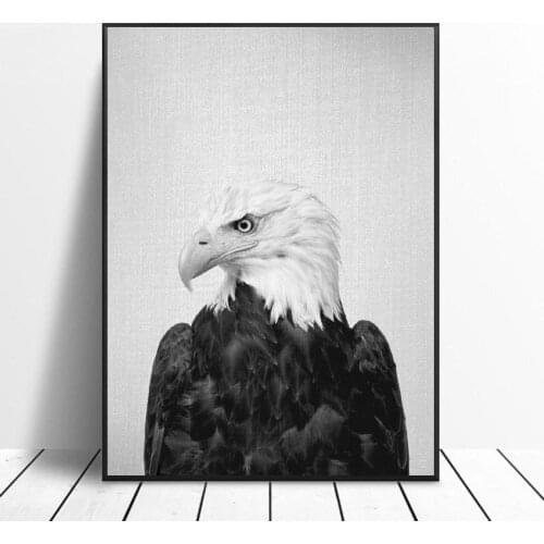 Black White Eagle Canvas Painting Art Print Poster Picture Wall Modern Minimalist Bedroom Living Room Decoration