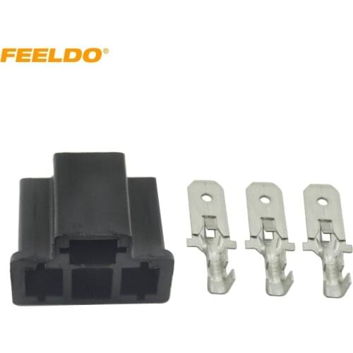 FEELDO 1set Car Motorcycle H4/HB2/9003 Bulb Waterproof DIY Male Quick Adapter Connector Terminals Plug #2622