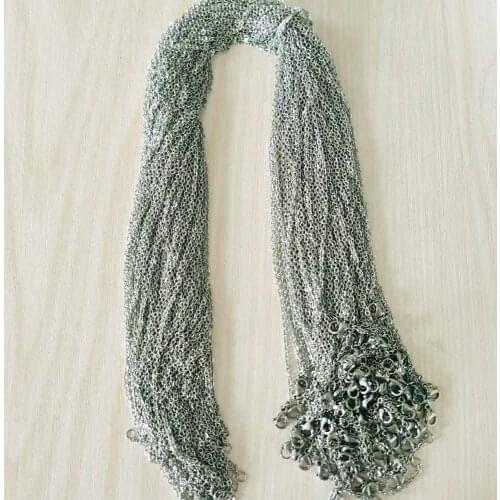 Good quality 2MM stainless steel Necklace Rope 45cm Chain Lobster Clasp DIY Jewelry Accessories Wholesale 100pcs free shipping