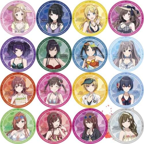 THE IDOLM@STER Anime Idolmaster Shiny Colors Game Badge Mano Mamimi Kiriko Yukoku Yuika Hiori Kogane Metal Badge Brooch Pins