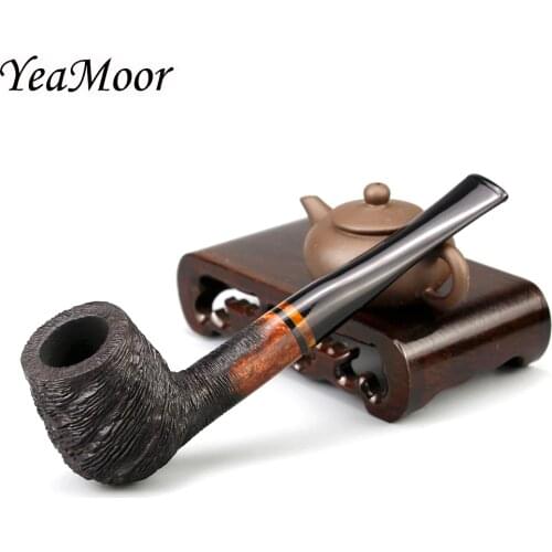 Classic Briar Wood Pipe 9mm Filter Handmade Briar Smoking Pipe 74 tools free Random Carved Tobacco Pipe Briar Pipe