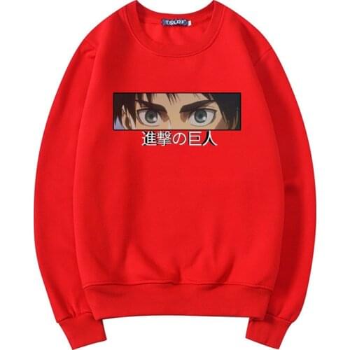 Cool Eren Yeager Eyes Graphic Printed Tops Hoodie Japan Anime Attack on Titan Hot Sale Style Hoody Casual Manga Streetwear