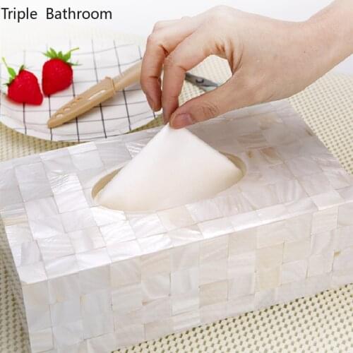 Tissue Box Shell Pattern Resin Wet Tissue Holder Baby Wipes Paper Storage Box Paper Towel Dispenser Napkin Organizer Home Decor