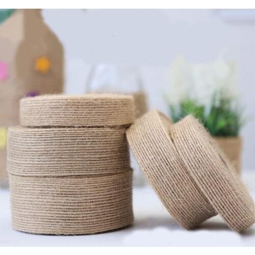 10m/roll Natural Jute Burlap Hessian Ribbon Rolls Vintage Rustic Wedding Decor Christmas Gift Wrapping Festival Party Home Decor