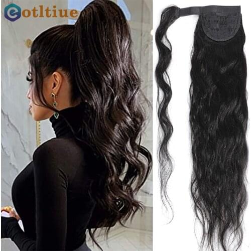 Wrap Around Ponytail Human Hair Brazilian Body Wave Pony Tail Remy Clip In Hair Extension Ponytail Extensions For Women 100g