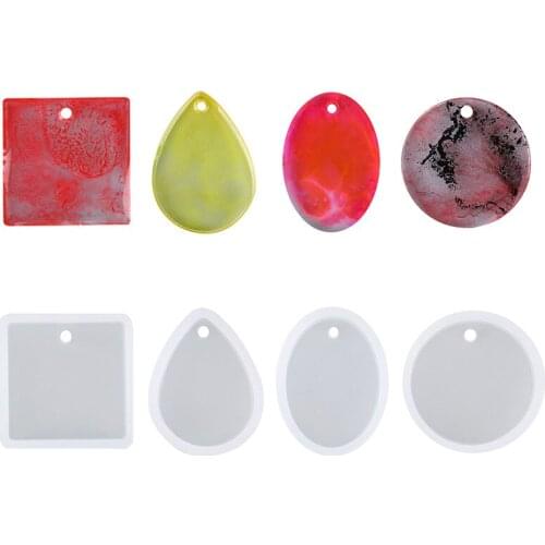 NOT AS LONG diy Crystal Epoxy Mold Material Pendant with Hole Mirror Necklace Silicone Mold Xiaochen Creative Jewelry gift