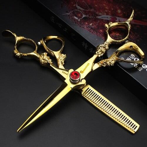 New 5.5 / 6 inch scissors salon special scissors hairdresser make fine teeth smooth cut black gold purple hair scissors haircuts