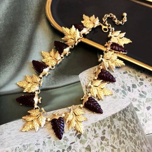 Leaf Plant Necklace Choker Alloy High-Quality Statement Jewelry Gifts Romantic Accessories