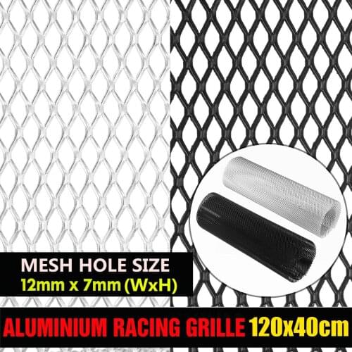 1/2Pcs Aluminium Bumper Racing Grille Net Vent 120x40cm Mesh Hole Size 12x7mm 1.5mm Thick Car Bumper Fender Body Grille Mesh