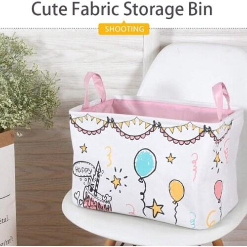 Collapsible Fabric Basket Foldable Bins with Handles for Birthday Party Home Office Clothes Toys Kid Room Towels