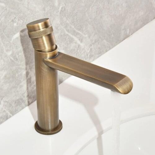 Basin Faucet Sink Faucet Cold and Hot Bathroom Faucet Antique/Black Oil Brass Mixer Tap Brass Single Hole Mixer Deck Mounted Tap