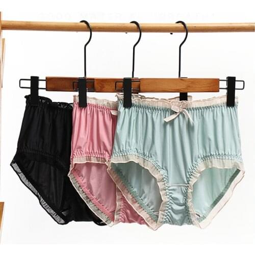 Plus Size Panties Womens Underwear Ruffle Elasticity Breathable Comfortable Soft Briefs for Women Panties of Large Size Female