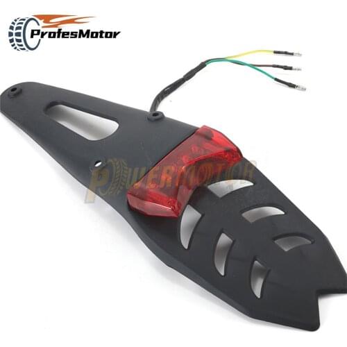 Motorcycle Universal Taillight Rear Fender License Plate Bracket Holder With 12V LED Taillight Brake Lamp For Kawasaki Yamaha