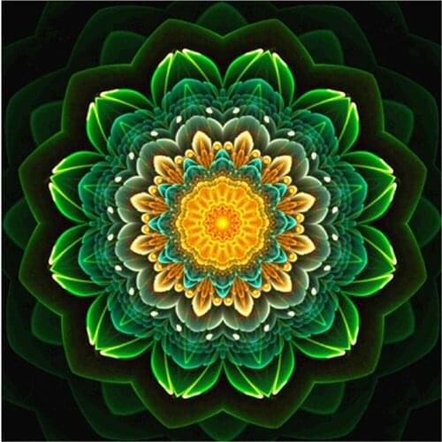 Flower Mandala Printed 11CT Cross-Stitch Full Kit Embroidery DMC Threads Craft Handicraft Handiwork Knitting Gift Mulina