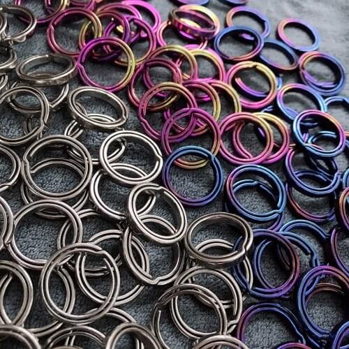 1/10pcs Titanium Alloy/Metal EDC Key Chain Keyring Buckle Key Ring Circle Clip Key Chain Rhodium Plated Round Split Keychain new