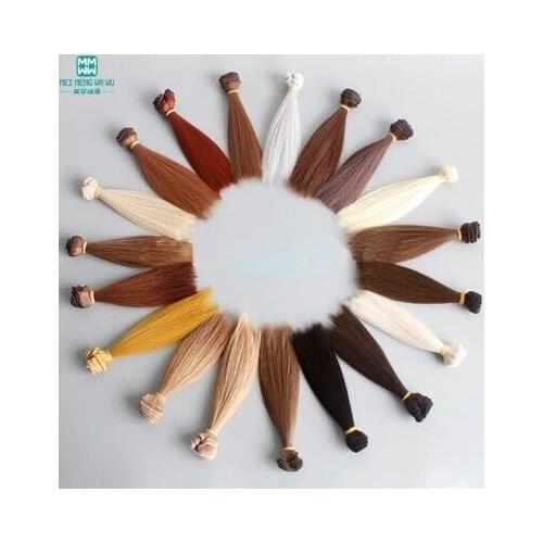 1pcs hair for doll 15cm*100CM short straight hair for 1/3 1/4 BJD doll wig Black khaki brown coffee