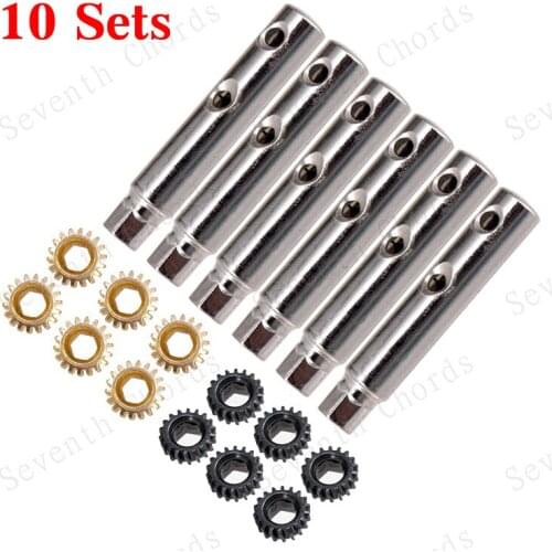 10 Set Guitar Tuning Pegs Tuners Machine Heads 1:18 Gear and Diameter 6mm Iron Pins 2 Hole