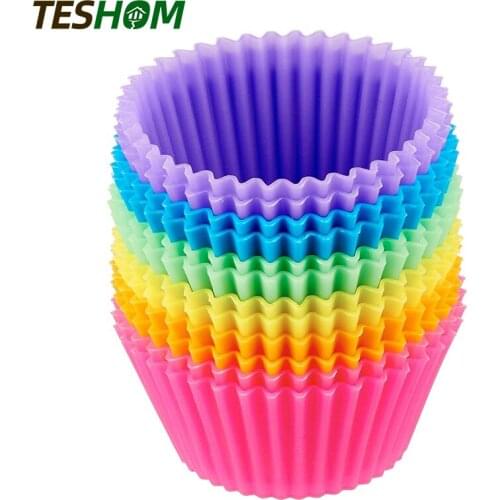 12/24 pcs 7cm Muffin Cup For kitchen Round Silicone DIY Baking Cake Mould Muffin Cupcake Molds Cake Decoration Accessories