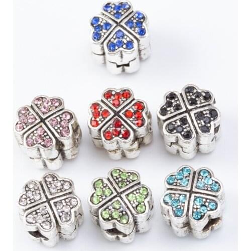 2Pcs/Lot Mix Color Silver Plated Buckle DIY Positioning buckle Bead Charm Fits for Pandora European Jewelry Bracelet js2217
