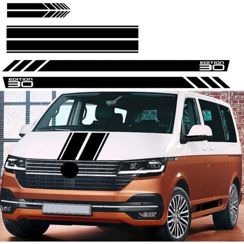 6PCS California T6 30 Edition Volkswagen Transporter T4 T5 T6 Accessories Rearview Mirror Front Door Side Skirt Striped Sticker