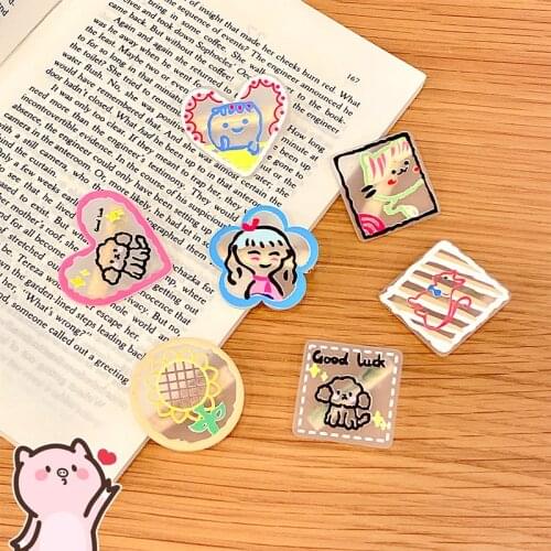 Higood Han edition cartoon acrylic clip INS female bang broken hair clip lovely printing design pressure issuing new hair girl