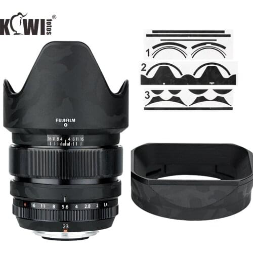 Anti-Scratch Lens and Lens Hood Cover Film for Fujifilm XF 23mm F1.4 R Lens & LH-XF23 Lens Hood Skin Shadow Black 3M Sticker