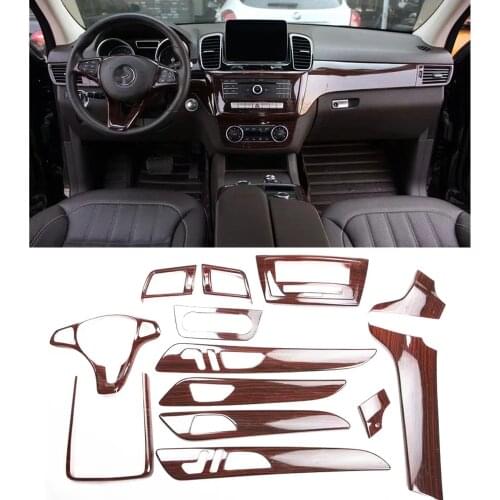 Wood Grain Car Decoration Steering Whee Panel Accessories for Mercedes-Benz GLE/GL/GLS/ML Gle320 400 2015 2016 2017 2018 2019