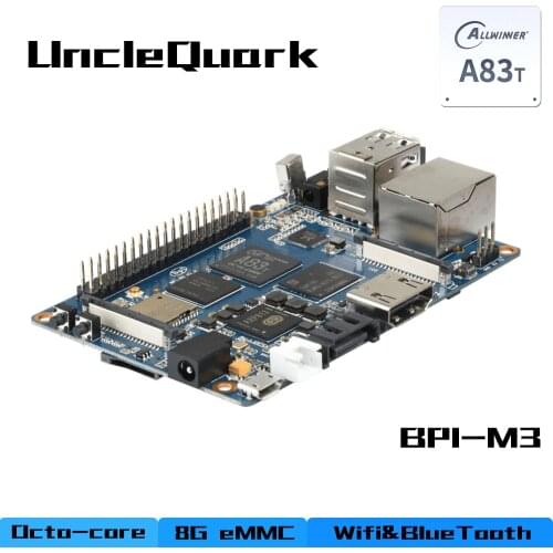Banana Pi Open-Source Platform Single Board Computer BPI-M3 A83T Octa Core with 2GB RAM 8GEMMc ,WiFi,BT Module
