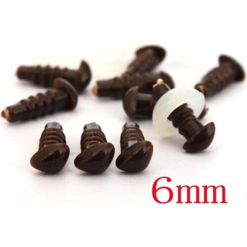 Free Shipping!! 6mm 60pcs/lot brown Amigurumi noses triangle plastic safety toy dog nose