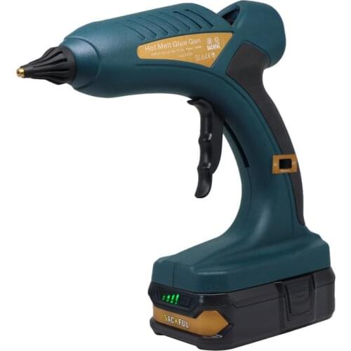 Wireless 60W hot melt glue gun Lithium battery charge 18V 1.5Ah Replaceable nozzle DIY outdoor 11mm glue stick 5 sticks UK US EU