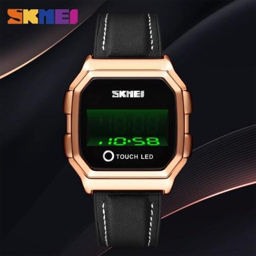 2021 SKMEI Japan Digital movement Male Clock Creative LED Touch Screen Men Watches Luxury Stainless Steel Relogio Masculino 1650