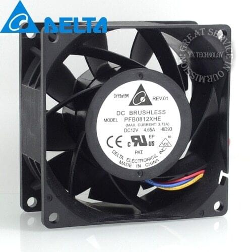 For Delta fan PFB0812XHE 8038 cooling fan 12V 4.65A 8CM wind capacity