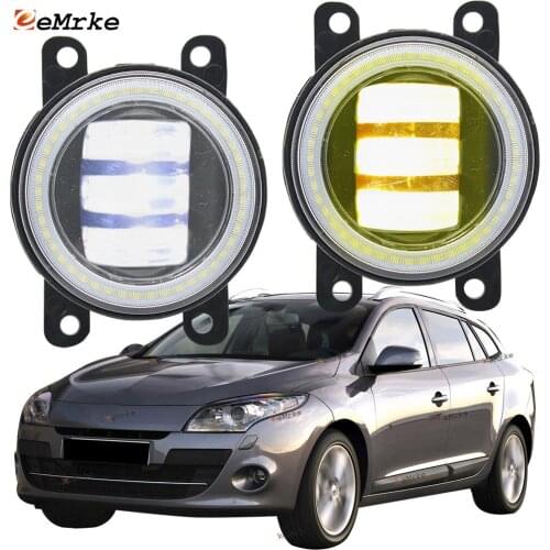 2x Led Angel Eye DRL for Renault Megane 3 Grandtour GT RS Saloon 2010 2011-2016 LED Fog Lights Lamp Lens Daytime Running Light