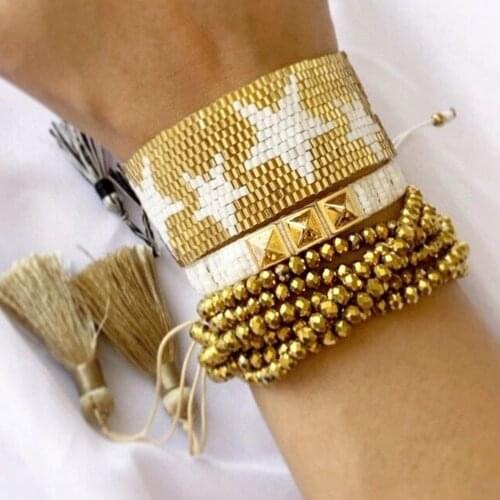 Go2boho Fashion Miyuki Bracelets For Women Star Bracelet Crystal Beaded Jewelry Tassel Pulsera Loom Woven Friendship Jewellery