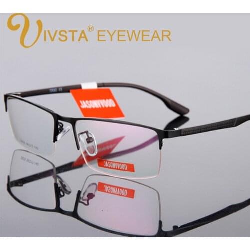 IVSTA Half Rim Optical Glasses Men Glasses Myopia TR90 Reading Prescription Computer Custom Degree Square Semi Rim Spectacle