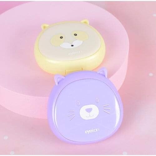 1 Pcs Pocket Portable Mini Contact Lens Case Easy Carry Make Up Beauty Pupil Storage Box Mirror Container Travel Kit Cute Style