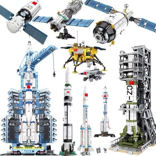 SEMBO Block High-tech series City Space Rocket Aerospace Spaceship Building Blocks Space Station Bricks Toys Xmas Gift 804PCS