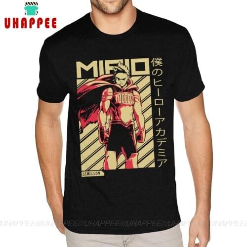 Cool Mirio Togata Shirt Lemillion My Hero Academia Anime T Shirts Mens Custom Print Short Sleeved Soft Cotton Black Tee Shirts