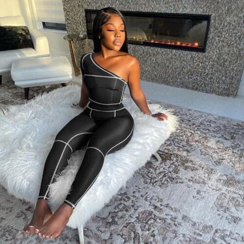 Summer Striped Tracksuit Women Sportwear One Shoulder Short Sleeve Crop Top Leggings Pants Set Sexy Bodycon Womens Jogger Sets