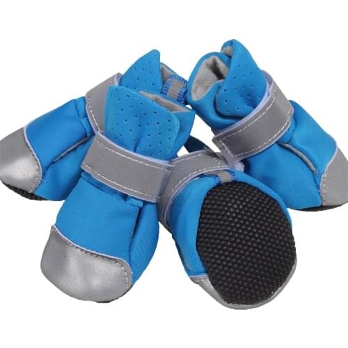 Summer Breathable Pet Dog Waterproof Shoes Puppy Boots Dog Paw Protecters Reflective Anti-Slip Rain Shoes Pet Supplies