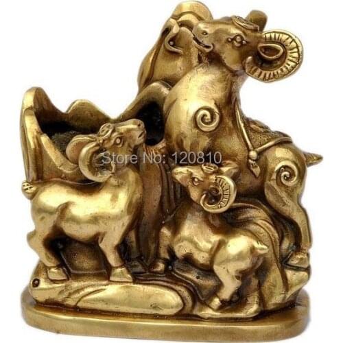 Copper ornaments sheep goats climbing sheep money Sanyangkaitai auspicious beginning