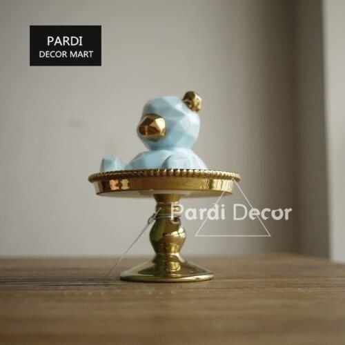 Mini golden high feet cake stand dessert table plate food decorations plate wedding decorations 1pc/lot