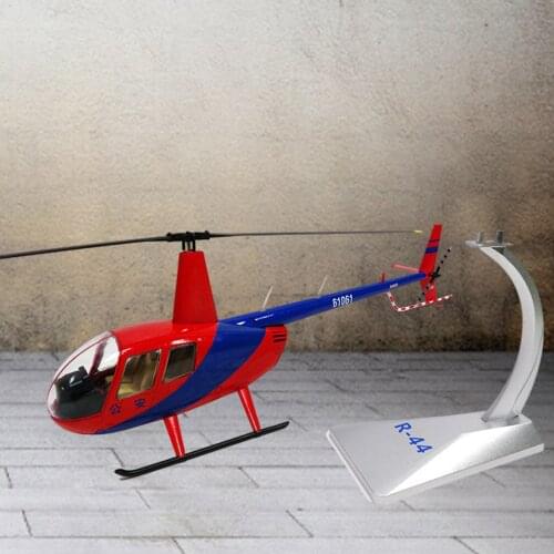 1/32 ROBINSON R44 Air Force Helicopter Alloy Diecast Model Plane with Dispaly Stand Room Ornaments