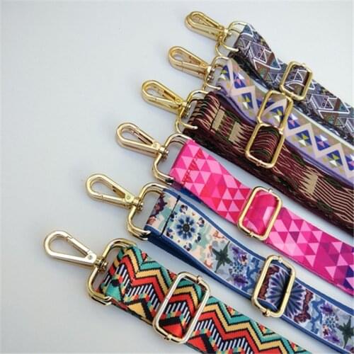 Fashion 3.8cm Wide Bag Strap Belt Shoulder Strap Fabric Printing Adjustable 80~130cm Lady Bags Diy Accessories