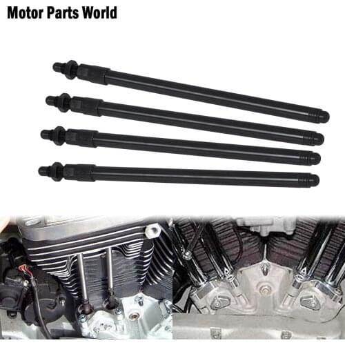 Motorcycle 4pcs Adjustable Pushrods Black For Harley Touring Street Glide FLHX FLHT Dyna Street Bob Fat Bob FXDF Softail FLST