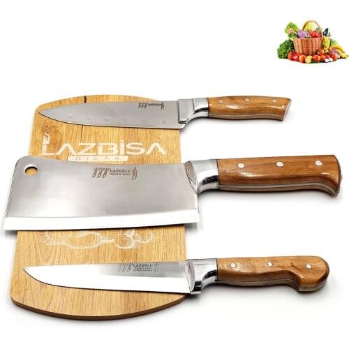 Lazoğlu Sürmene Kitchen Knife Set Chef Knife Row Armor Meat Bread Vegetable Butcher Knife
