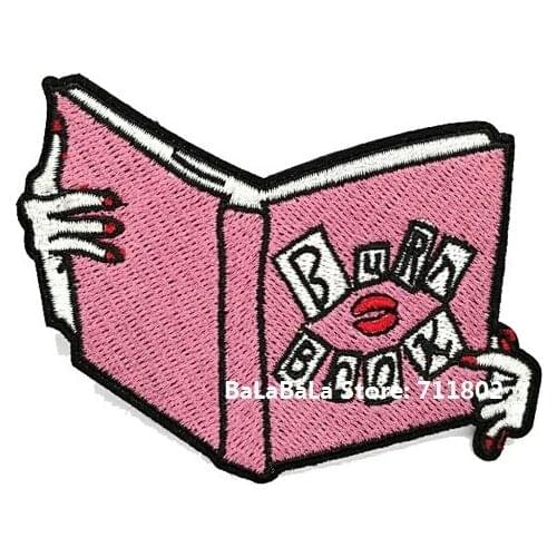 Pink Read Book Iron On Patches Embroidered Appliques Cloth Accessory Badge Wholesale