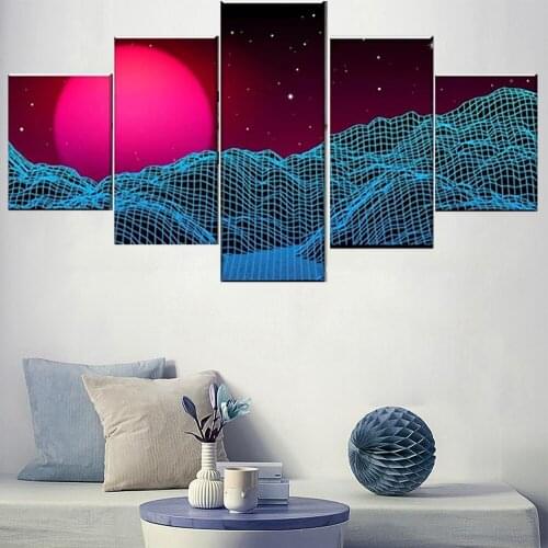 5 Pieces Wall Art Canvas Painting Abstract Poster Modern Living Room Home Decoration Modular Framework Pictures Free Shipping