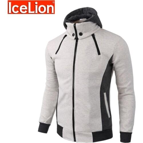 IceLion 2021 New Autumn Hoodies Men Solid Color Sweatshirts Zipper Slim Fit Hoody Jacket Fashion Casual Male Tracksuit Coat
